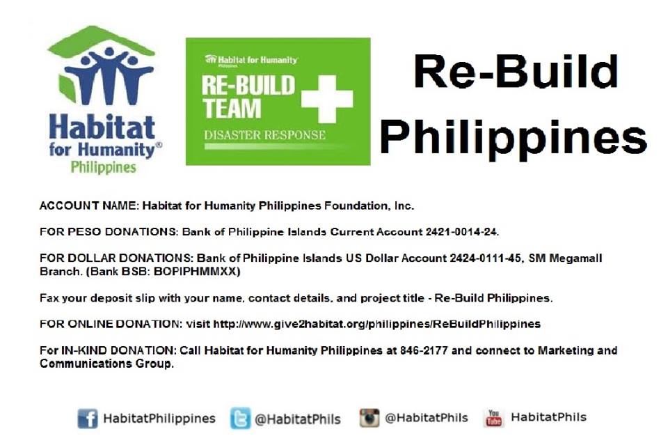 Habitat for Humanity Philippines' Rebuild Team efforts