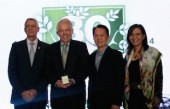 Nutrilite Executives Dr, Sam Rehnborg, Mr. Bill Dombrowski, Mr. Don Pusateri, and Ms. Leni Olmedo