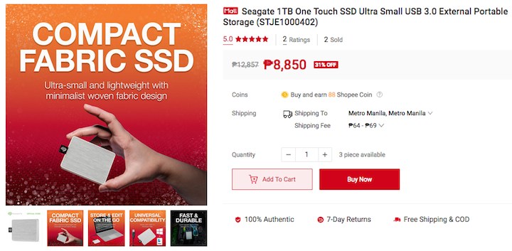Seagate 1TB One Touch SSD 1T