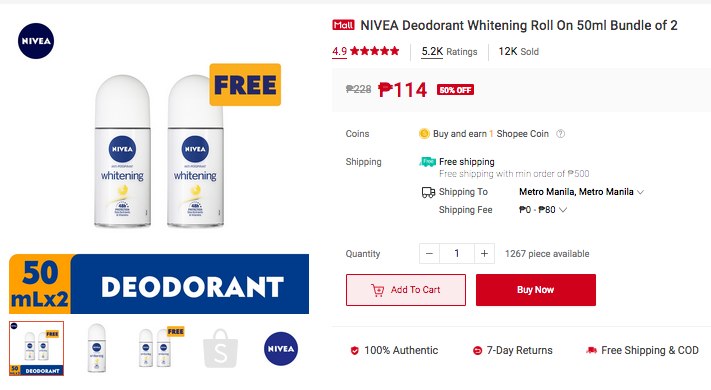 NIVEA Deodorant Whitening
