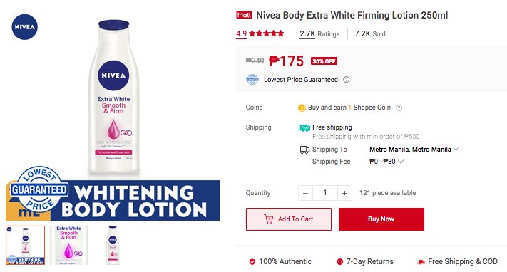Nivea Body Extra White Firming Lotion
