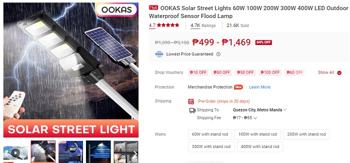 OOKAS Solar Street Lights LED